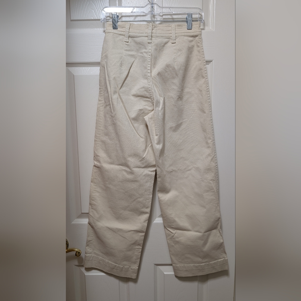 Marine Layer Bridget Wide Leg Cropped Pants Papyrus Size 2 White Cream - Picture 2 of 5
